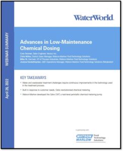Advances in Low-Maintenance Chemical Dosing White Paper and Webinar Summary